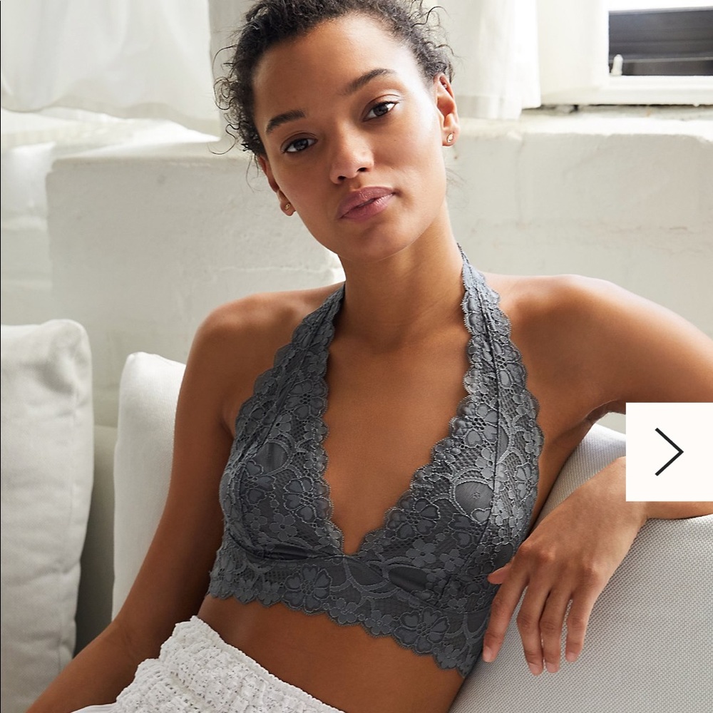 🎉VEUC- Gallon Lace Halter Bra By Free People in Grey